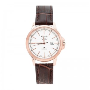 Alexandre Christie AC 1008 Rosegold White Leather Lady LDLRGSL